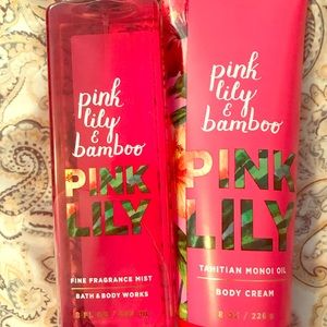 Pink lily and bamboo set